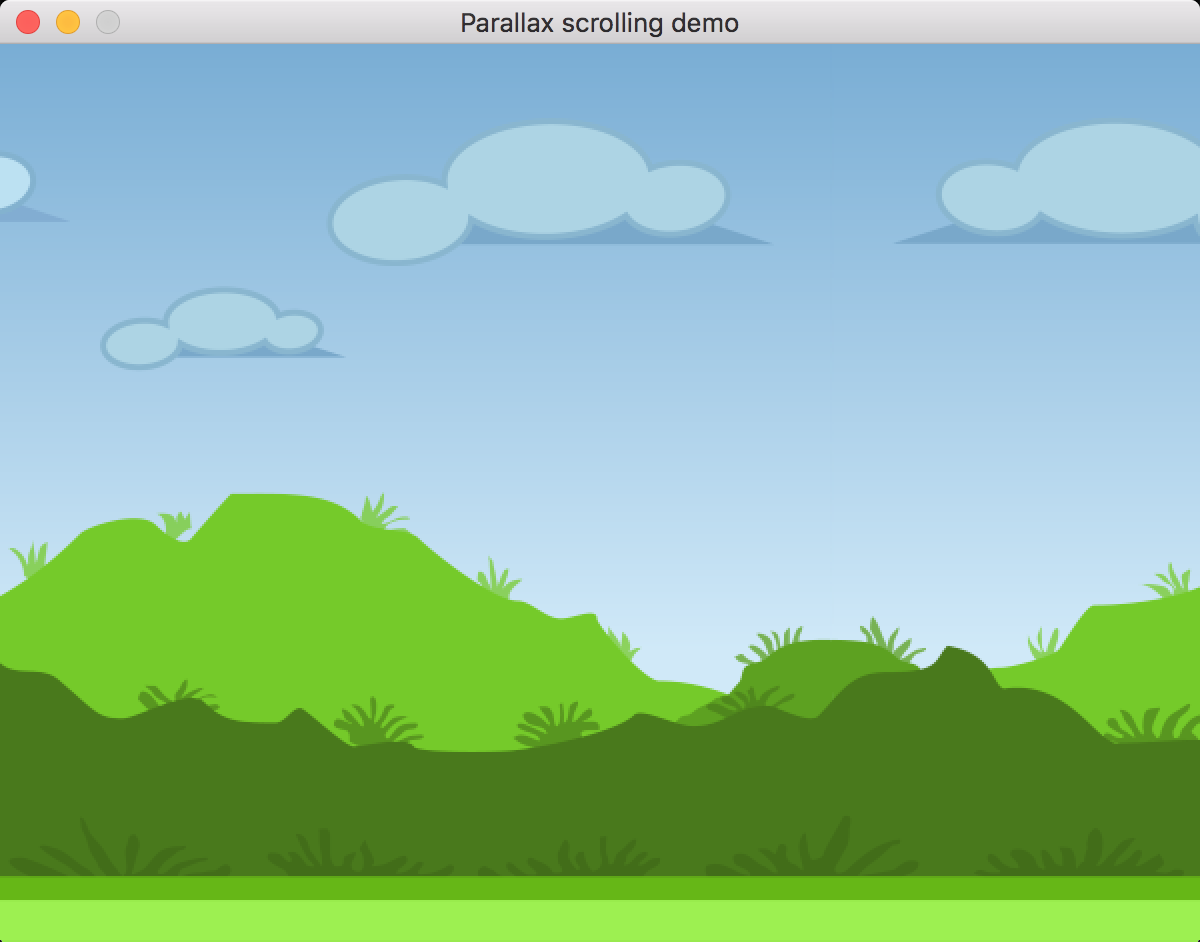 Parallax scrolling background